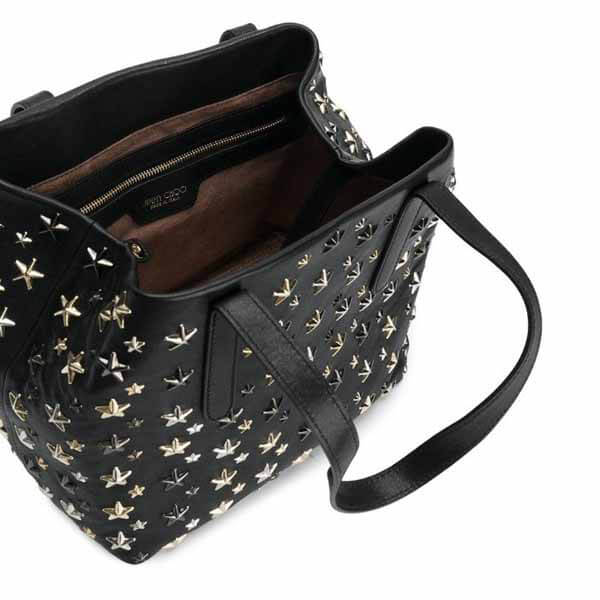 【ジミーチュウ】SOFIA S LTR 星柄 スモールトートコピー 黒